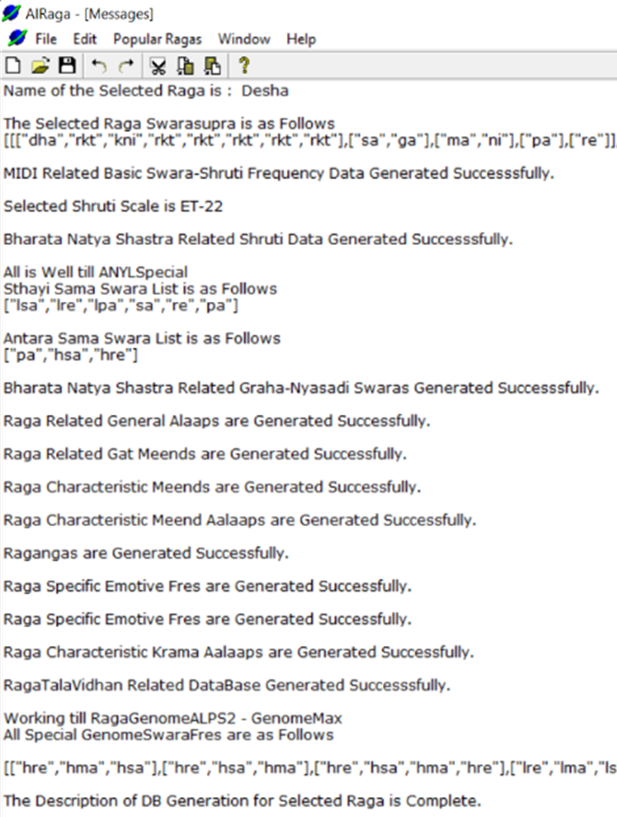 Figure 11:- Lines of output indicating the successful completion of processes involved